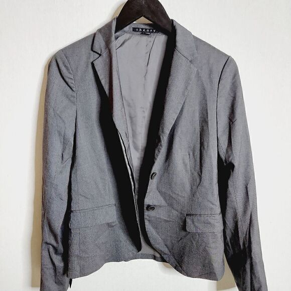 Theory Gray Wool Blazer - Picture 5 of 9